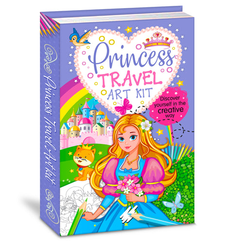 Princess Travel Art Kit | Princess Coloring & Activity Book for Kids | Creative Travel Art Kit