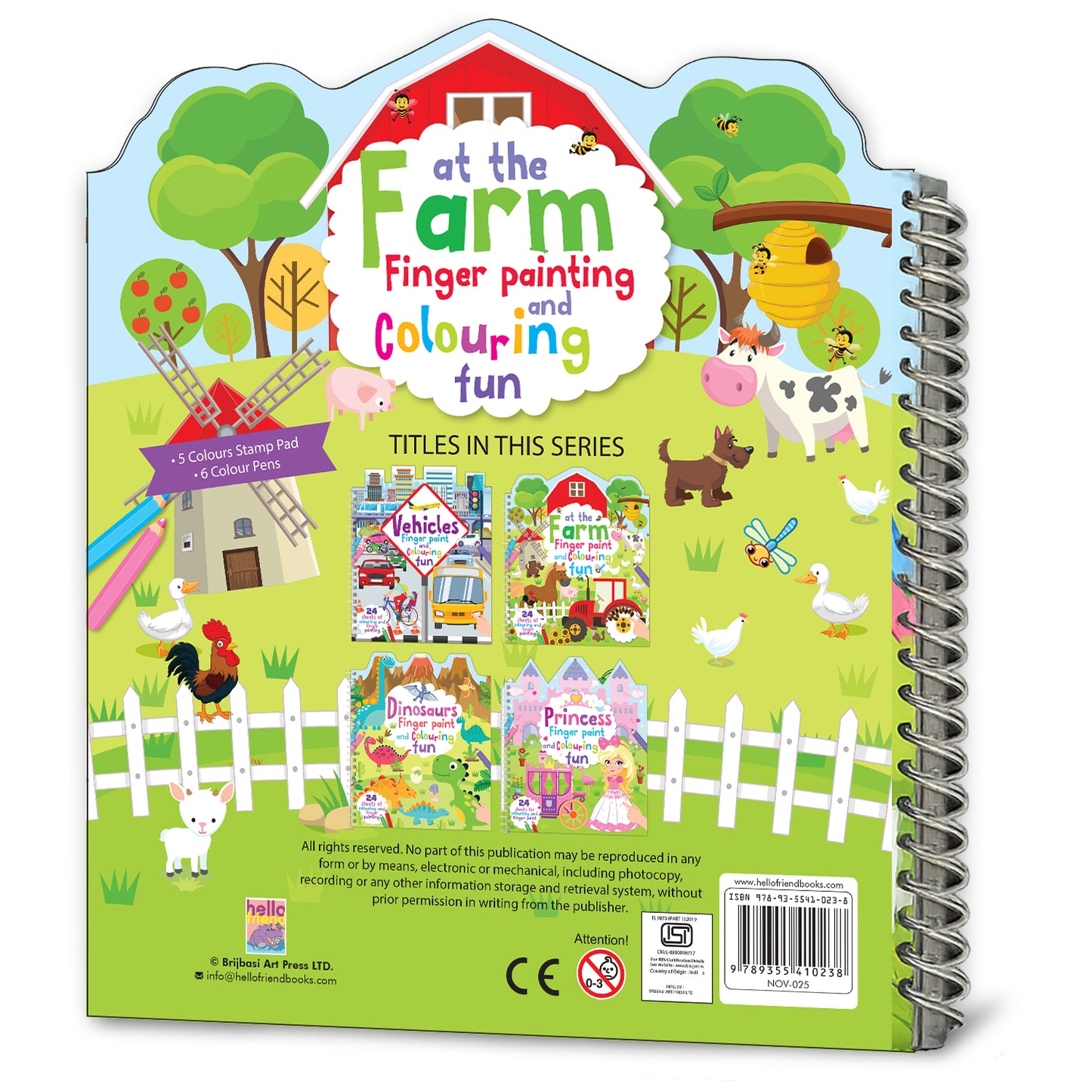 Farm Finger Painting & Colouring Fun | Finger Painting & Coloring Activity Book for Kids | Creative Art & Craft Kit