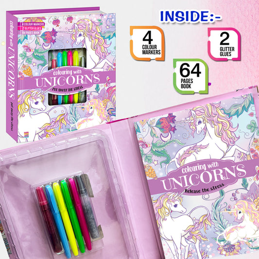 Colouring with Unicorn | Unicorn Coloring Book for Kids | Magical Creative Coloring Book