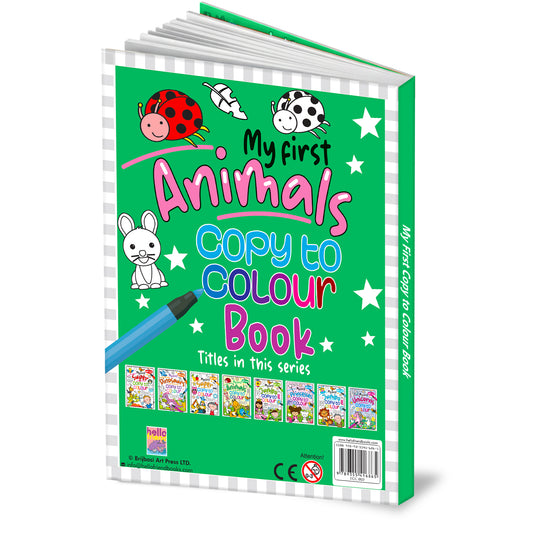My First Animals – Copy to Colour Book | Copy & Color Animal Activity Book for Kids | Early Learning Coloring Book