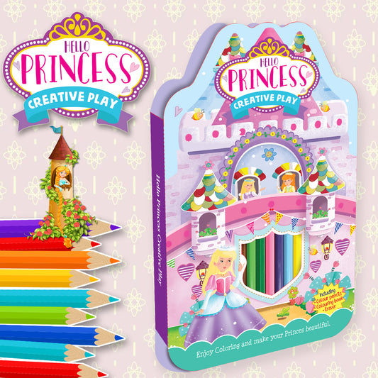 Hello Princess Colouring Kit | Princess Coloring & Creative Activity Kit for Kids | Magical Art & Learning Kit