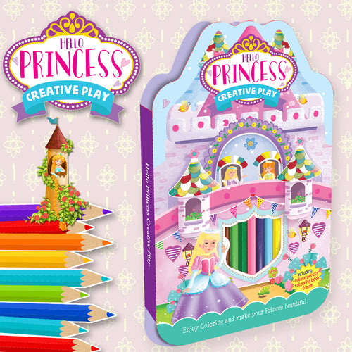 Hello Princess Colouring Kit | Princess Coloring & Creative Activity Kit for Kids | Magical Art & Learning Kit