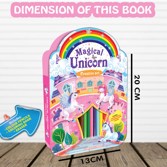 Small Unicorn Colouring Kit | Unicorn Coloring & Creative Activity Kit for Kids | Magical Art & Learning Kit