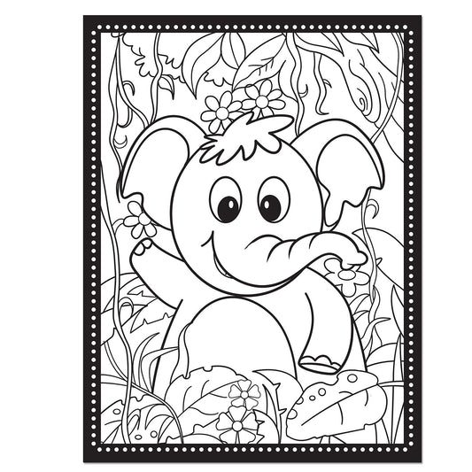 3D Velvet Board – Elephant | Velvet Coloring Board for Kids | Mess-Free Art & Craft Activity