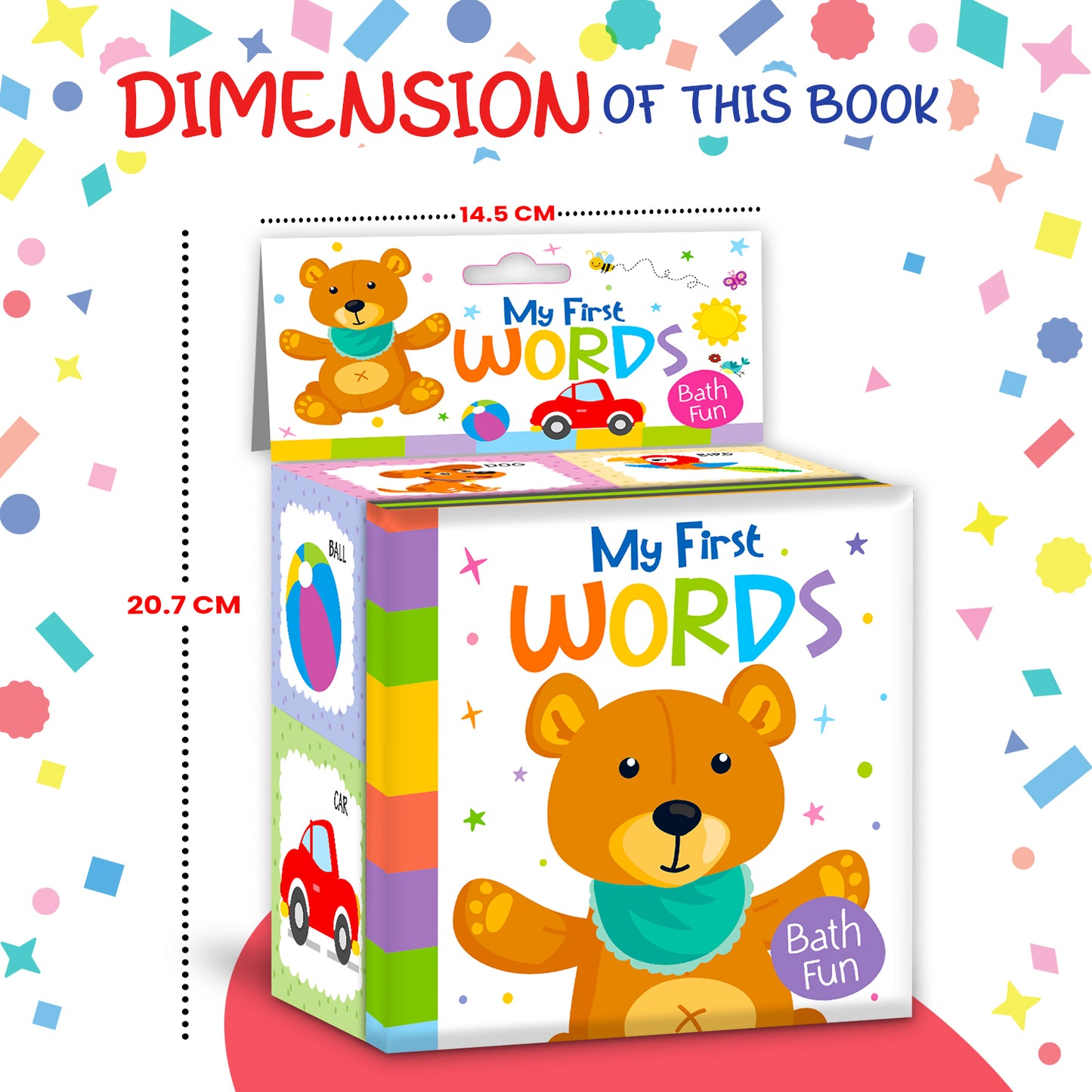 First Words Bath Book | Waterproof Soft Bath Book for Babies & Toddlers | Interactive Early Learning Book