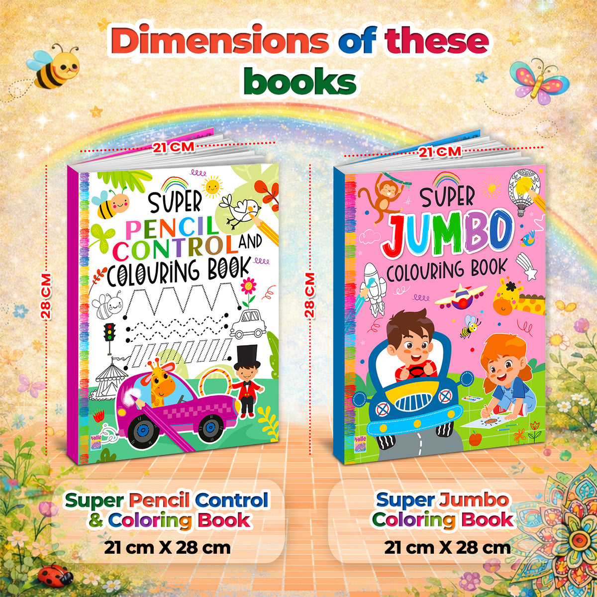 Super Pencil Control & Jumbo Coloring Books Combo | 2-in-1 Activity Set for Kids