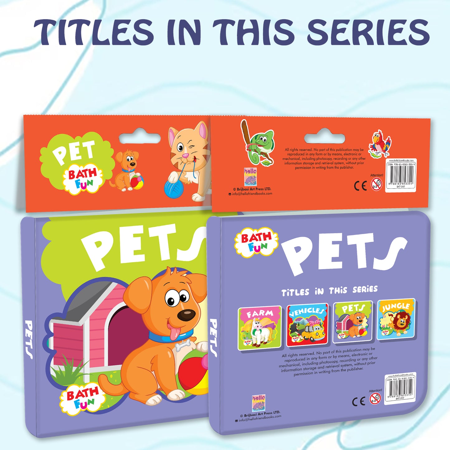 Pets Bath Book | Waterproof Soft Bath Book for Babies & Toddlers | Interactive Pet Animals Learning Book