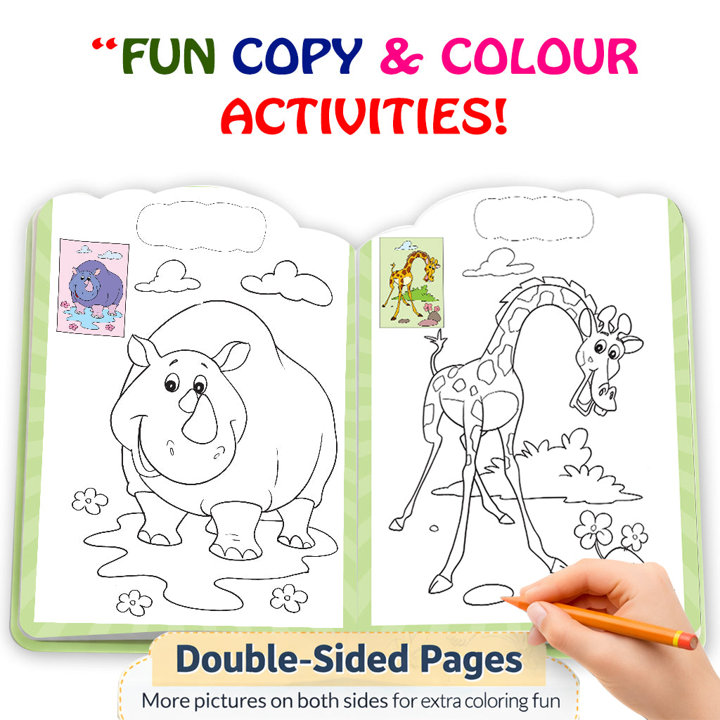 Copy to Colour – Animals | Animal Copy & Color Activity Book for Kids | Fun Learning Coloring Book