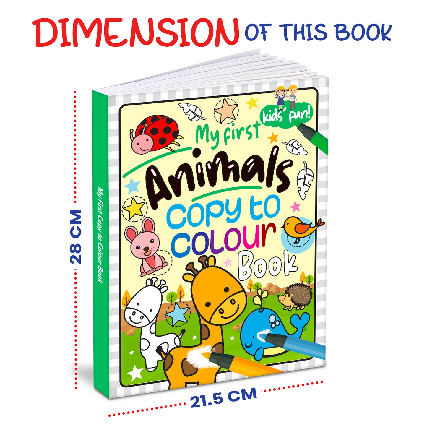 My First Animals – Copy to Colour Book | Copy & Color Animal Activity Book for Kids | Early Learning Coloring Book