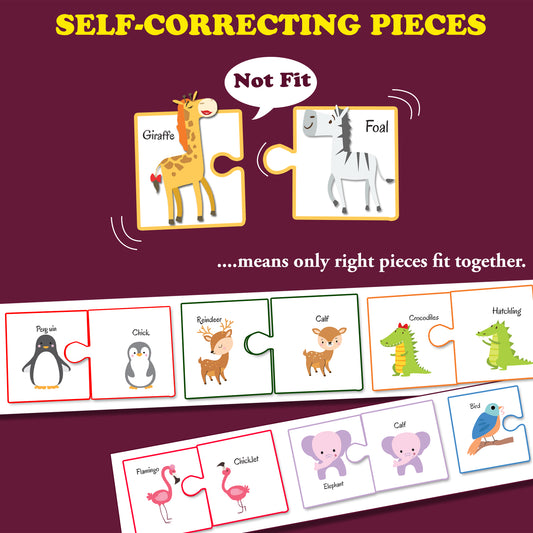 Whose Baby Jigsaw Puzzle | 2-Piece Matching Puzzle Set for Kids 4+