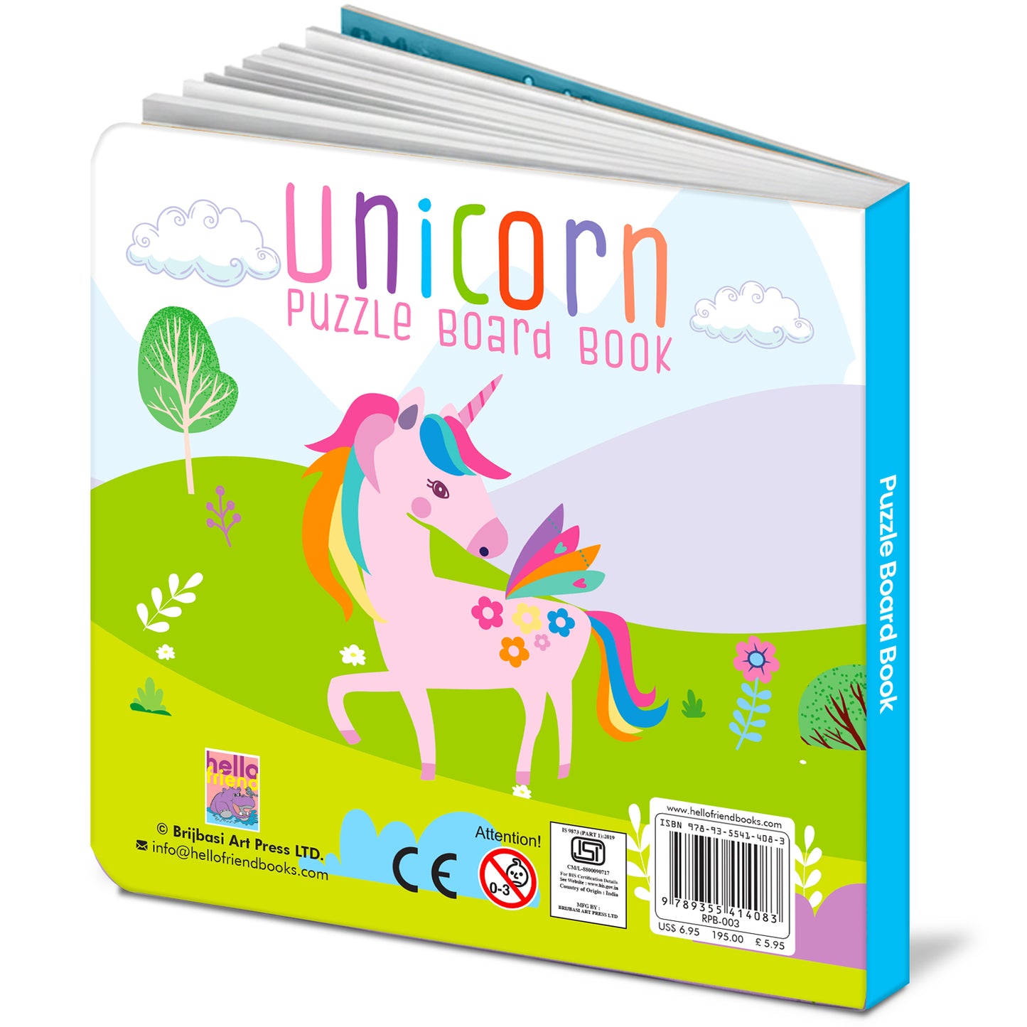 Father and daughter enjoying Unicorn Puzzle Board Book together - interactive read and play