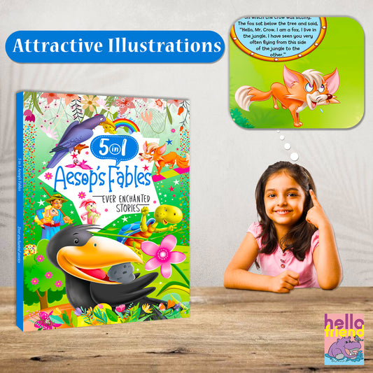 Ever Enchanted Stories: 5 in 1 Aesop's Fables – Book 2 | Illustrated Moral Story Book for Kids