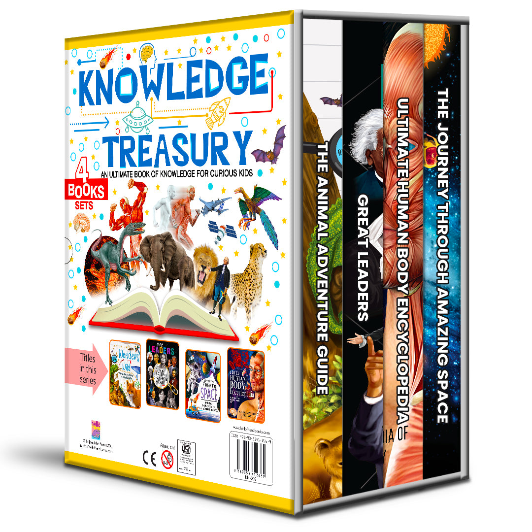 Knowledge 4 Books Set | Illustrated Encyclopedia Collection for Kids | Educational Hardcover Book Set
