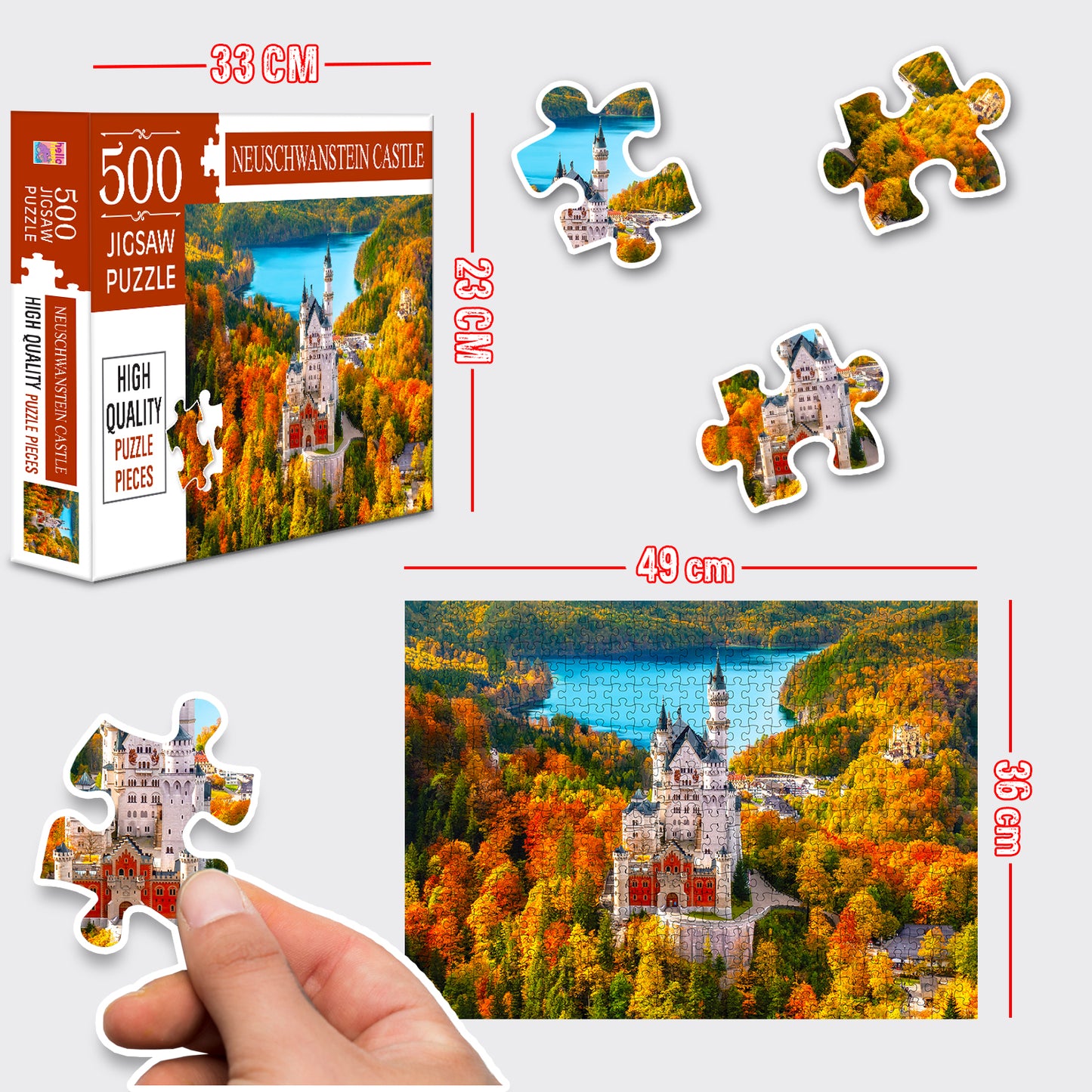 Neuschwanstein Castle Jigsaw Puzzle - Completed Puzzle View
