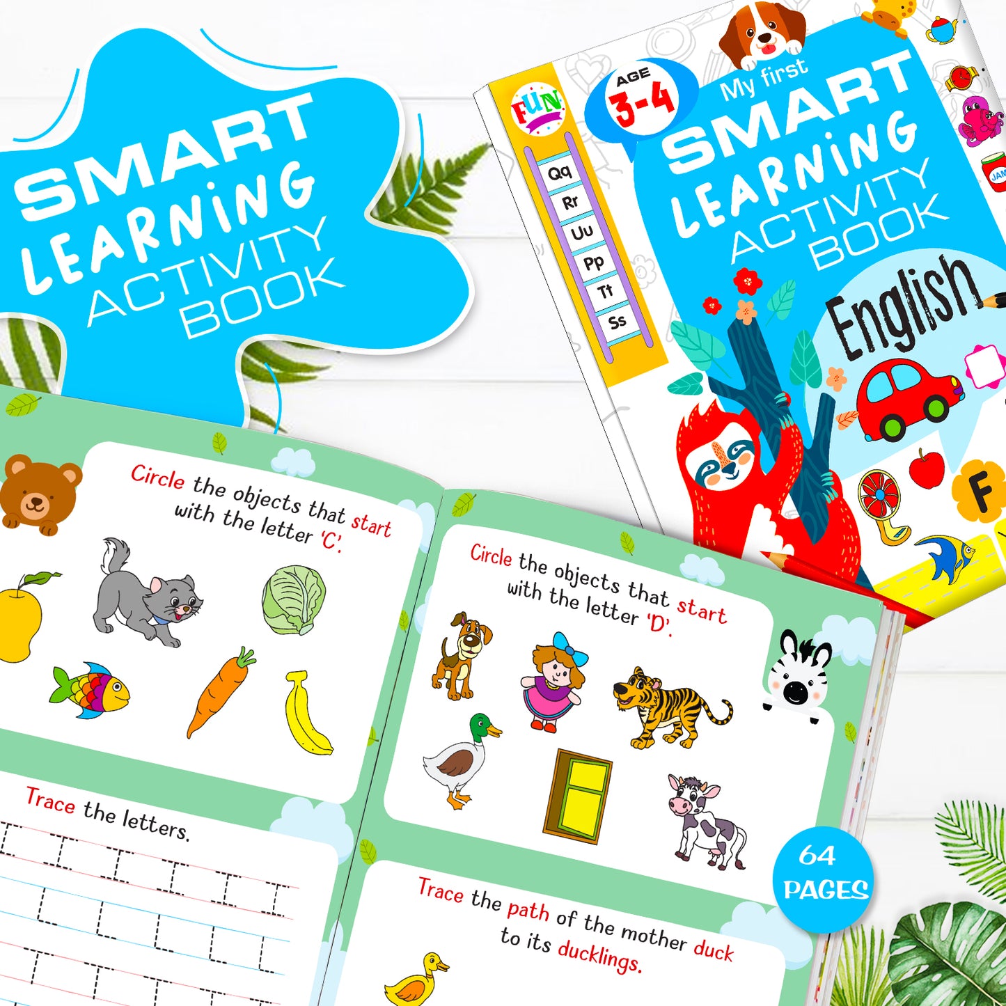 My First Smart Learning Activity Book – English 1 (Age 3+) | Early English Activity Workbook for Kids