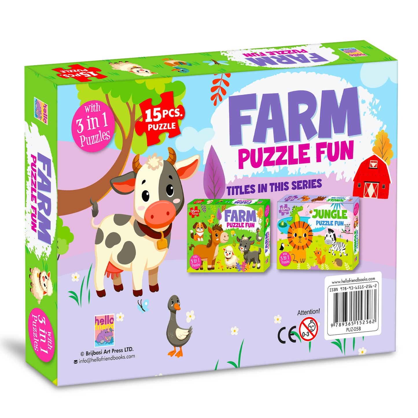 Farm Puzzle Fun Box | 3 in 1 Puzzle Set for Kids