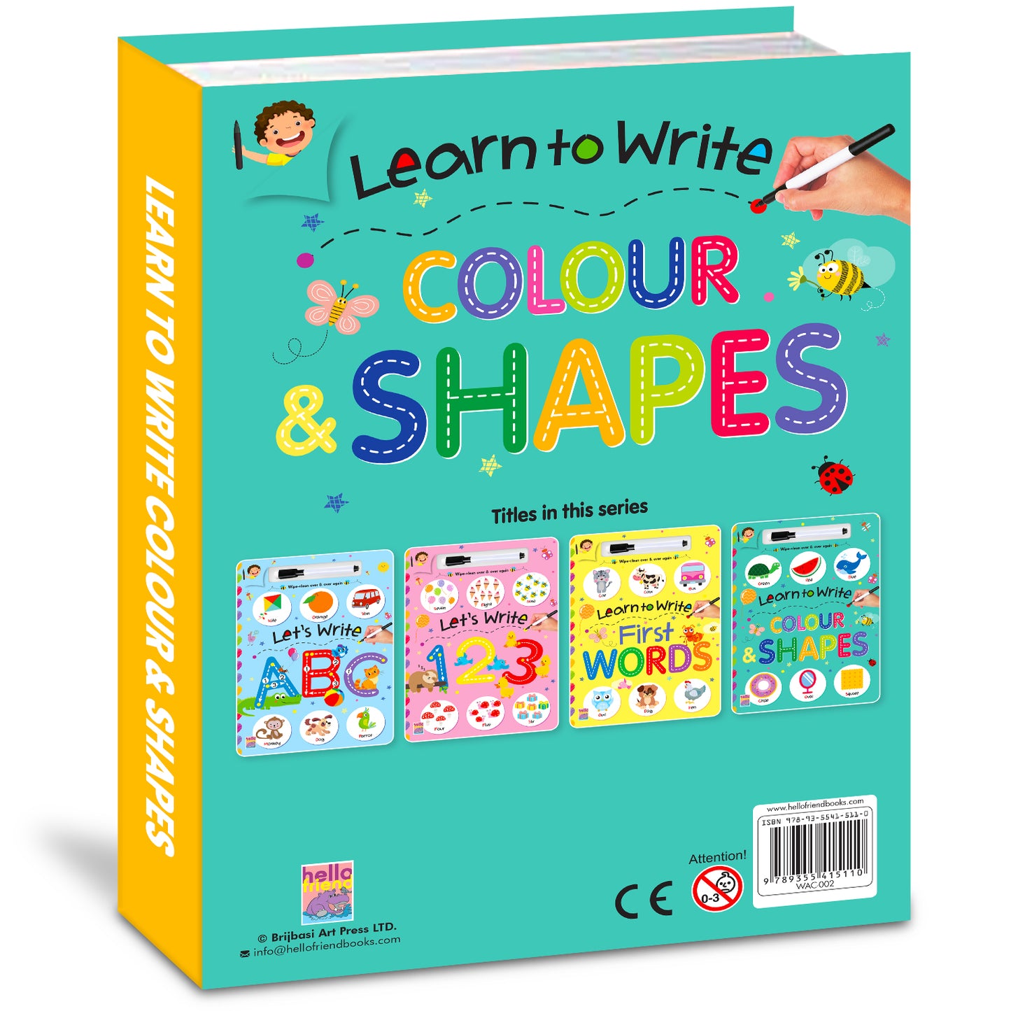 Learn to Write Colour & Shapes | Wipe & Clean Early Learning Book for Kids | Reusable Writing Practice Book