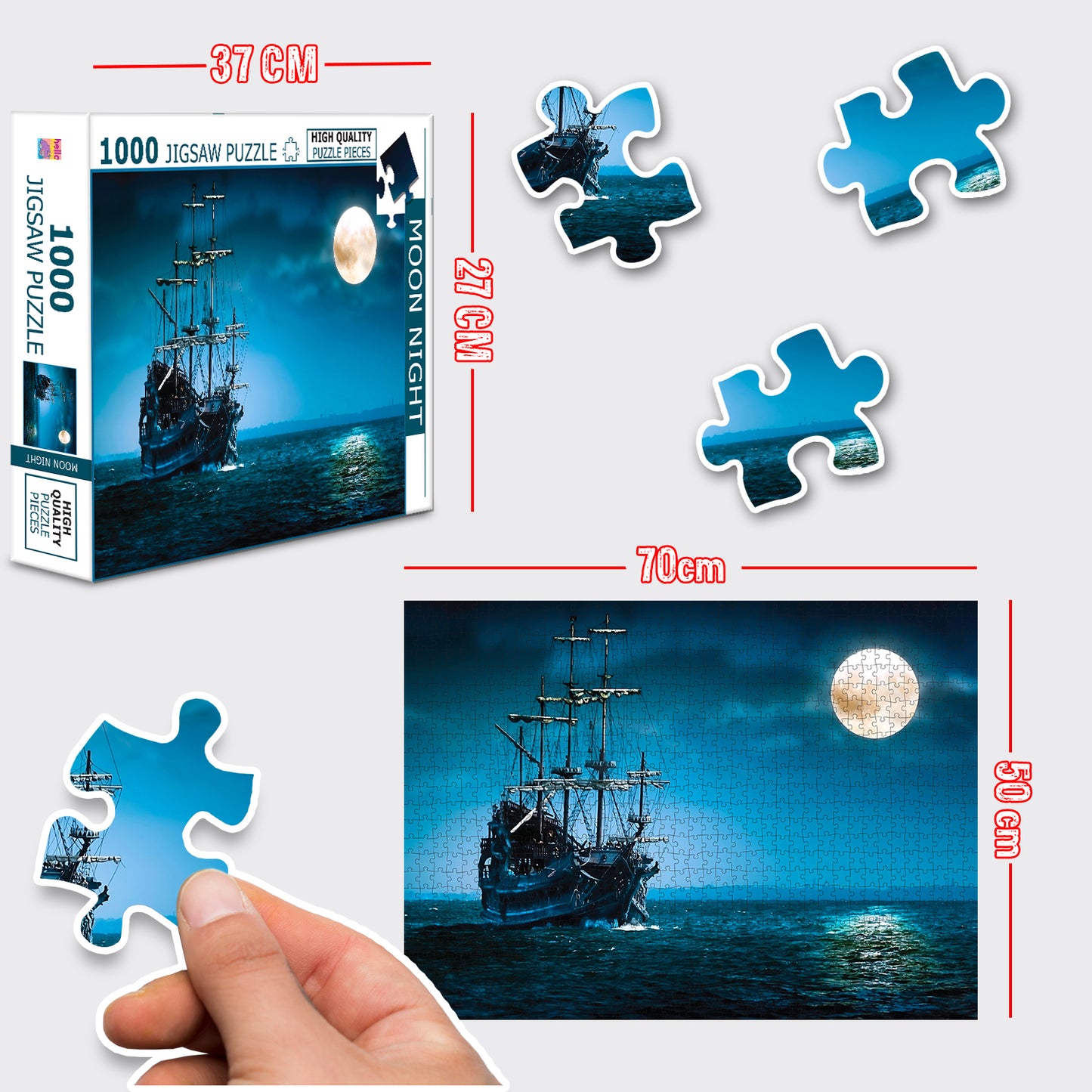 Moon Night Jigsaw Puzzle | 1000 Piece Educational Puzzle for Kids & Adults | Brain Boosting Puzzle Game