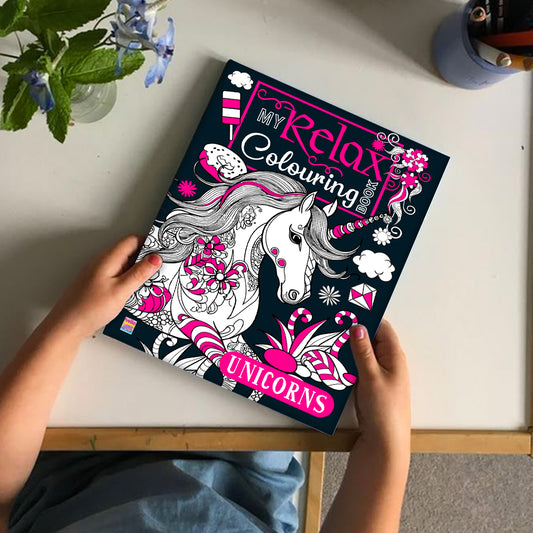 My Relax Colouring Book – Unicorns | Stress Relief Coloring Book for Kids | Unicorn-Themed Creative Activity Book