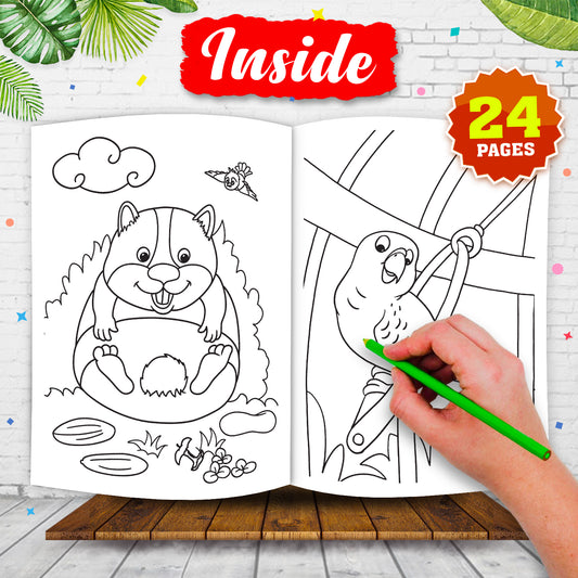 Fun Pet Animals Colouring Book | Coloring Activity Book for Kids Aged 6 to 8 Years