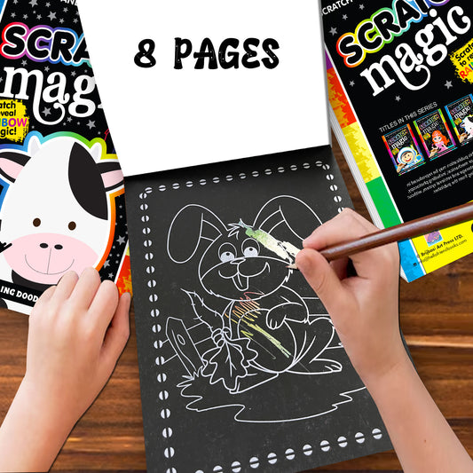 Scratch Magic – Farm Animals | Scratch & Reveal Activity Book for Kids | Farm Animal Art & Creative Fun