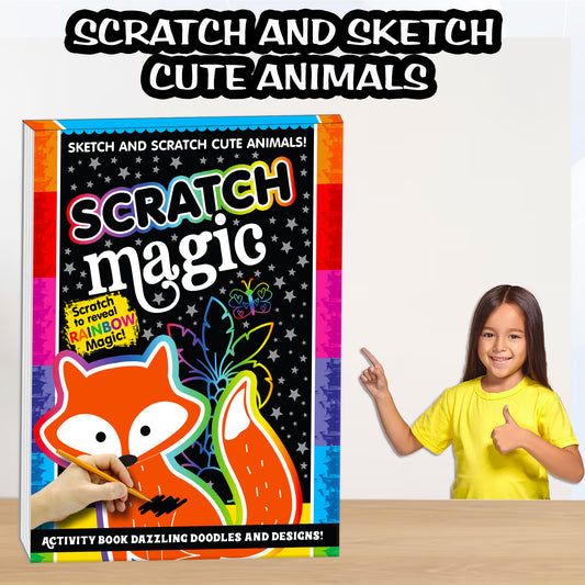 Scratch Magic – Cute Animals | Scratch & Reveal Activity Book for Kids | Animal Scratch Art & Creative Fun