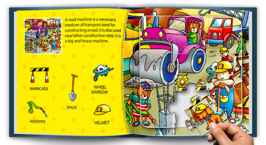 Transiting Transport Puzzle Board Book 3D box view showing padded hardbound cover