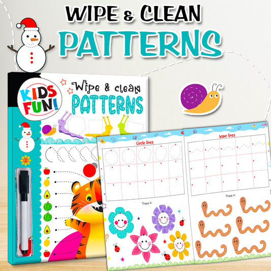 Wipe & Clean Patterns - Interior pages spread circle and wave lines