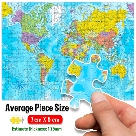 World Map Jigsaw Puzzle - Wall art decoration & gift packaging