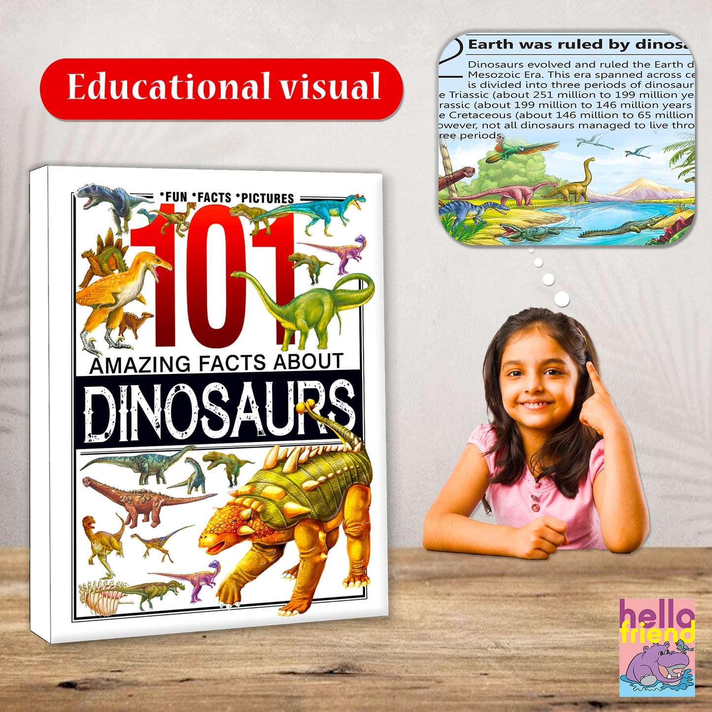 101 Amazing Facts About Dinosaurs | Picture Knowledge Book for Kids | Educational Dinosaur Facts Book