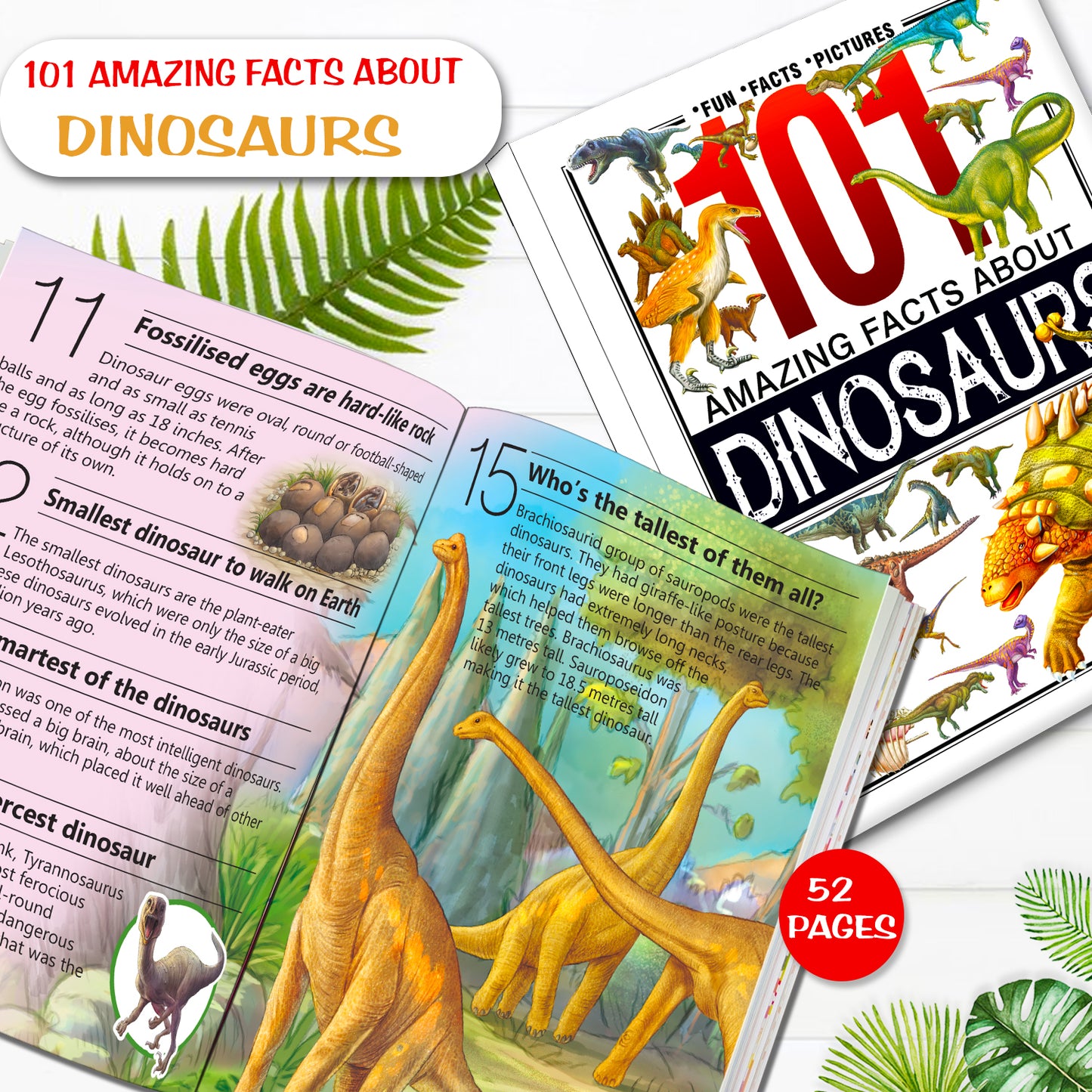 101 Amazing Facts About Dinosaurs | Picture Knowledge Book for Kids | Educational Dinosaur Facts Book