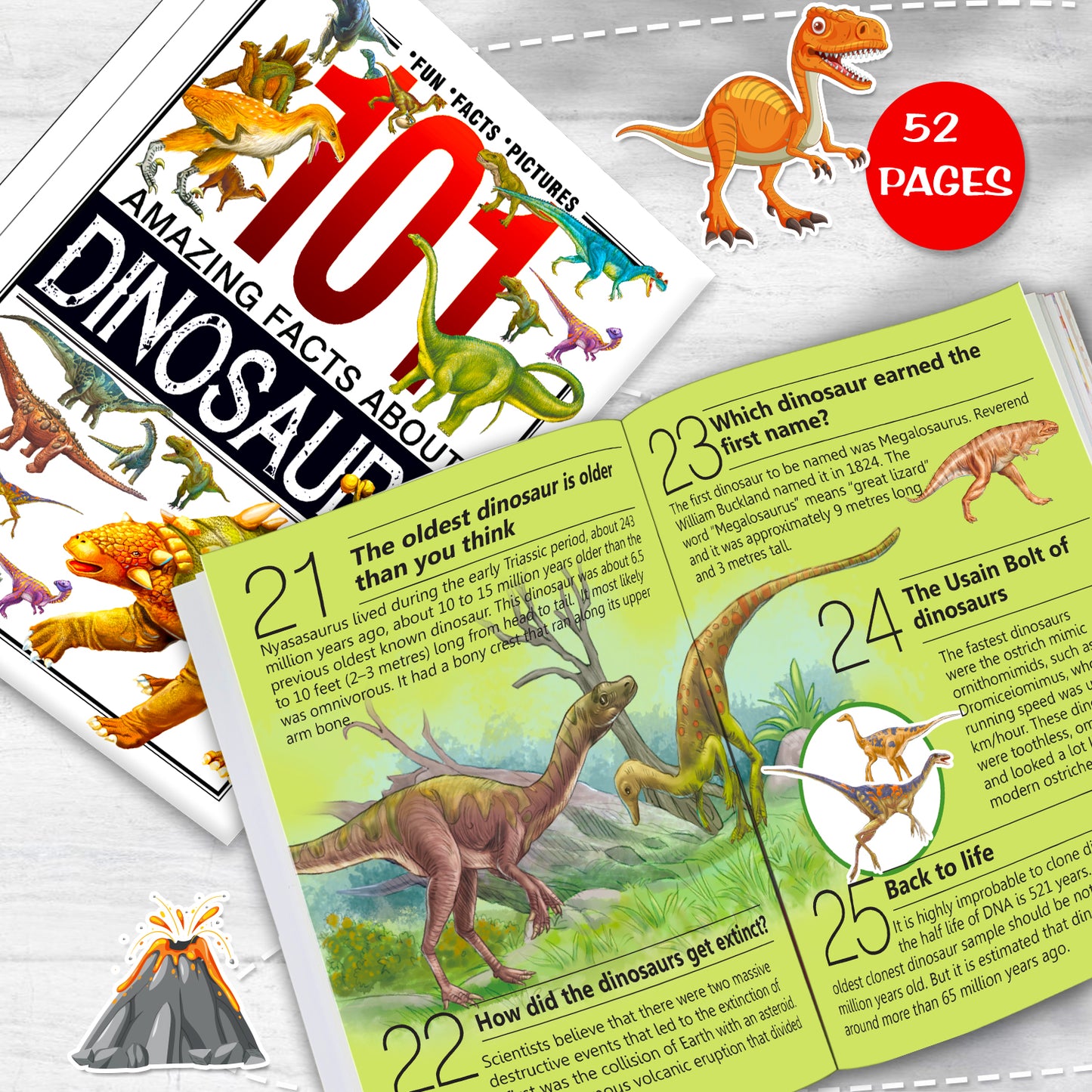 101 Amazing Facts About Dinosaurs | Picture Knowledge Book for Kids | Educational Dinosaur Facts Book