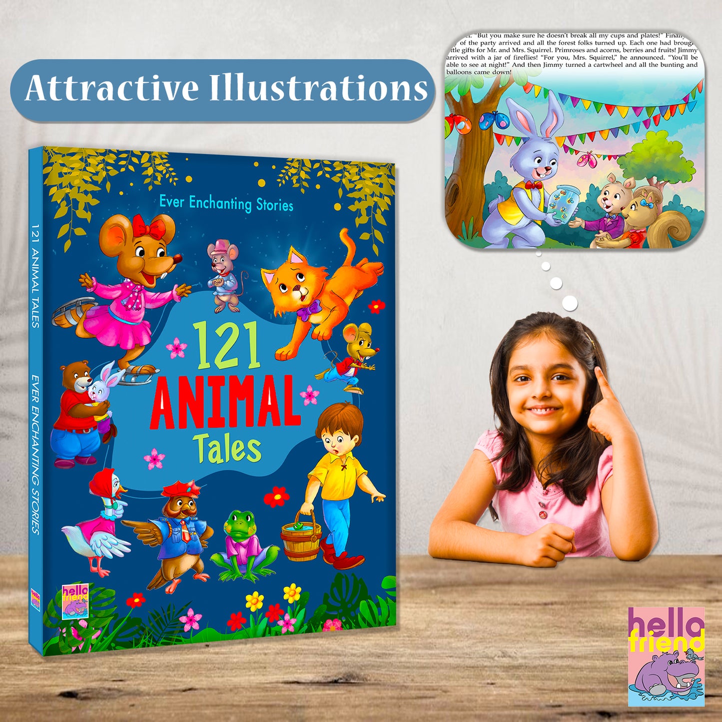 121 Animal Tales Stories | Illustrated Animal Story Book for Kids