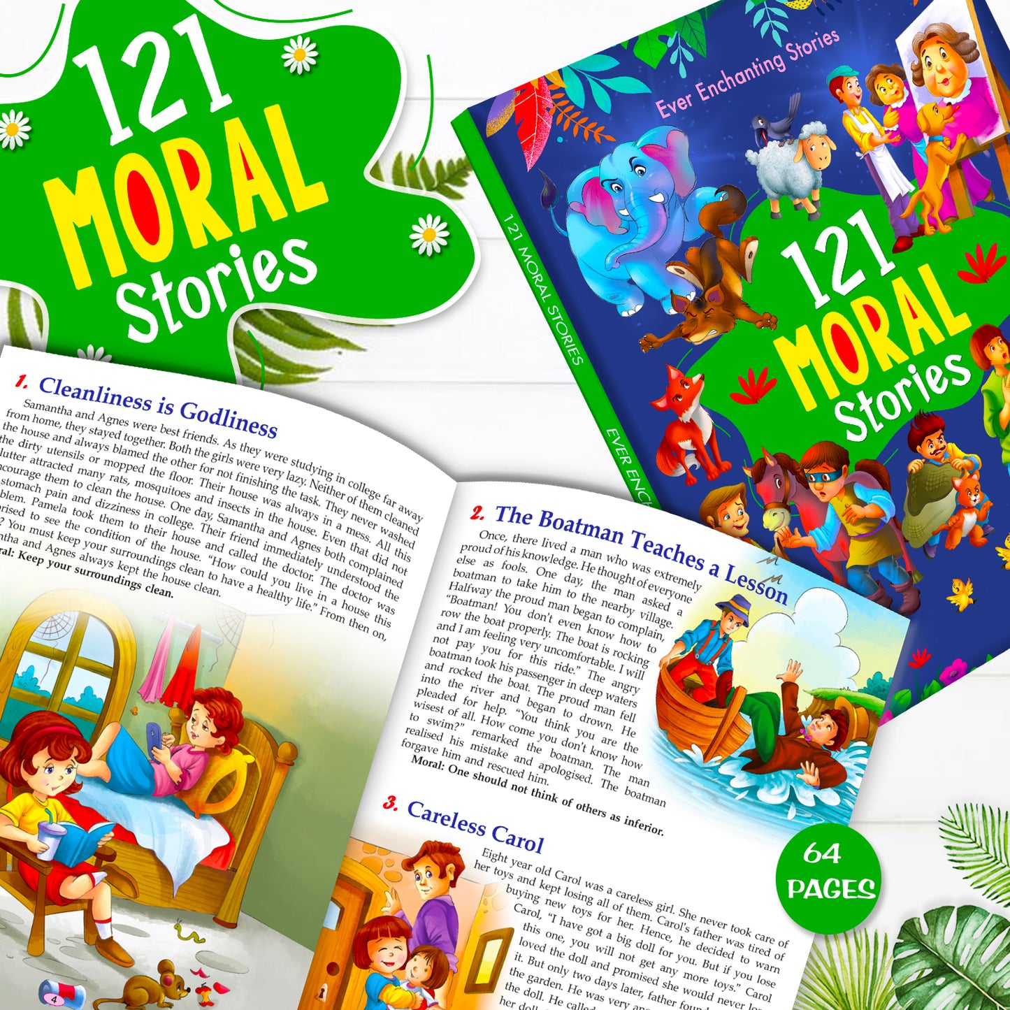 121 Moral Stories | Illustrated Bedtime Stories with Valuable Life Lessons for Kids