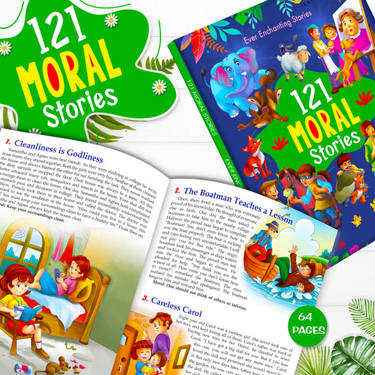 121 Moral Stories | Illustrated Bedtime Stories with Valuable Life Lessons for Kids