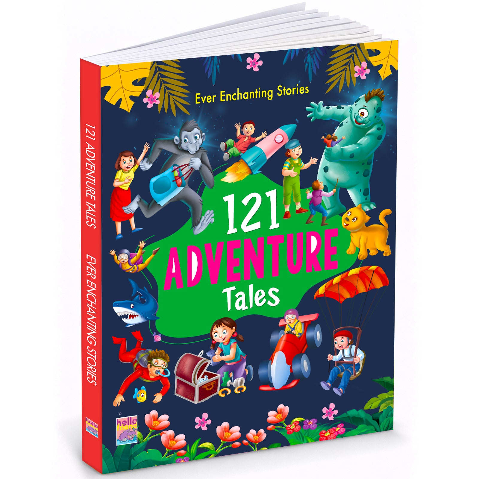 121 Adventure Tales - Front Cover 3D view with dimensions 22cm x 29cm