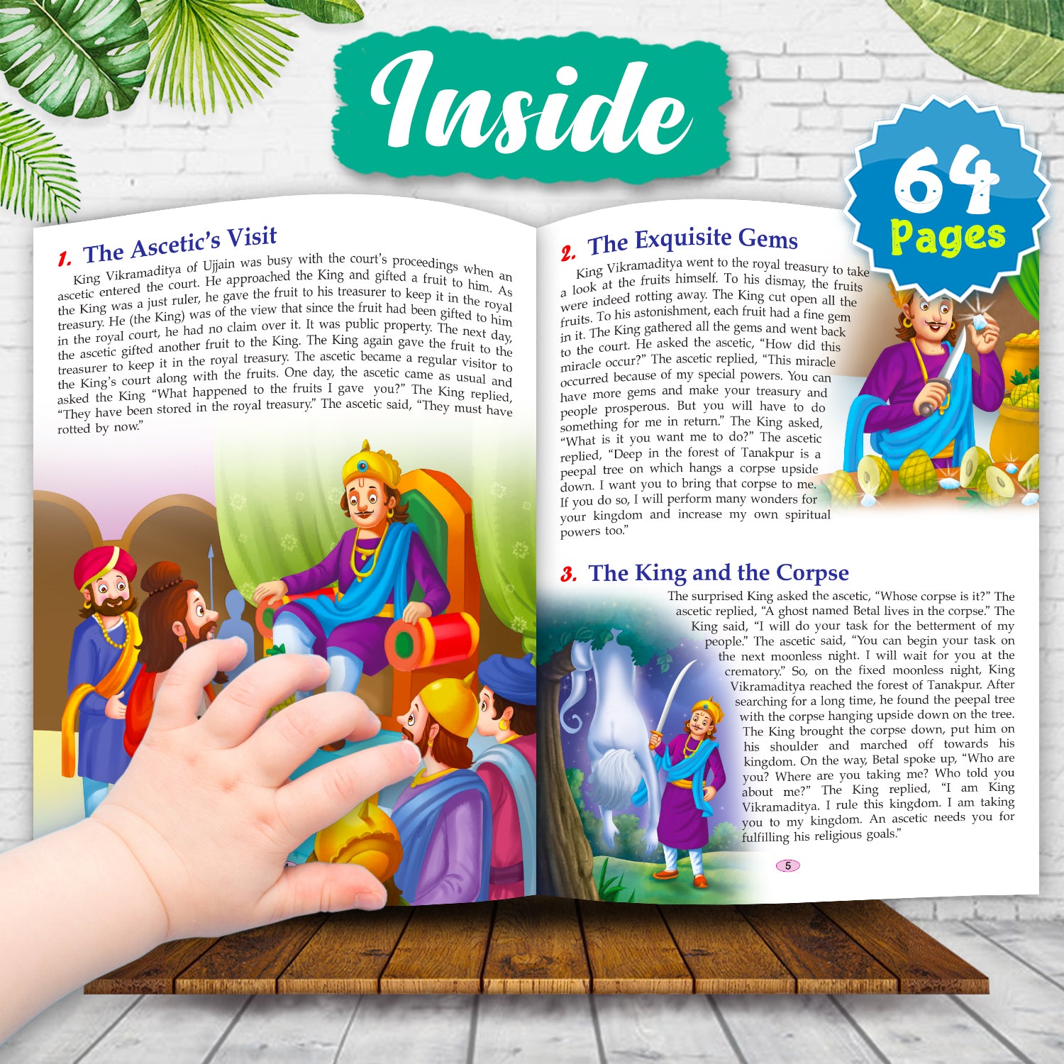 121 Vikram & Betal Tales - Attractive illustrations with child reading