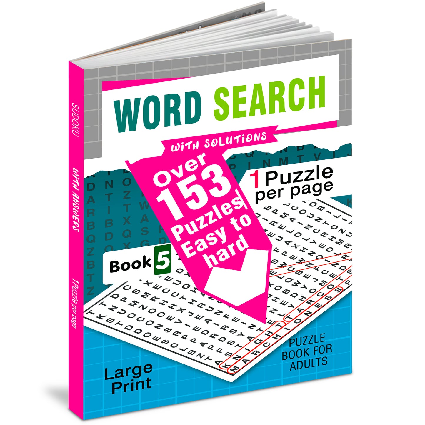 Word Search Puzzles Book 5 with Solutions - Back Cover