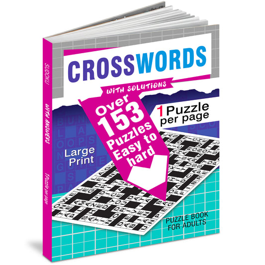 Crossword Puzzles Book with Solutions - Front Cover