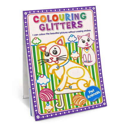 Colouring Glitters – Pet Animals | Glitter Coloring Book for Kids | Sparkling Animal Activity Book