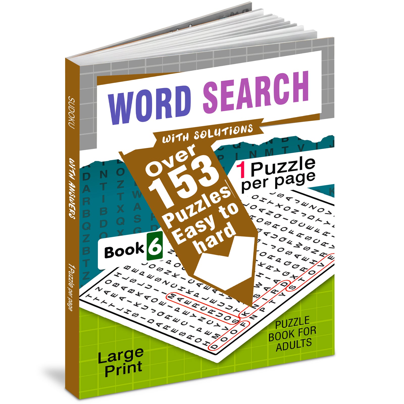 Word Search Puzzles Book 6 with Solutions - Front Cover