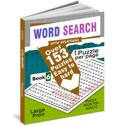 Word Search Puzzles Book 6 with Solutions - Front Cover
