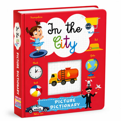 In the City – Picture Dictionary | First Words & Early Learning Board Book for Kids