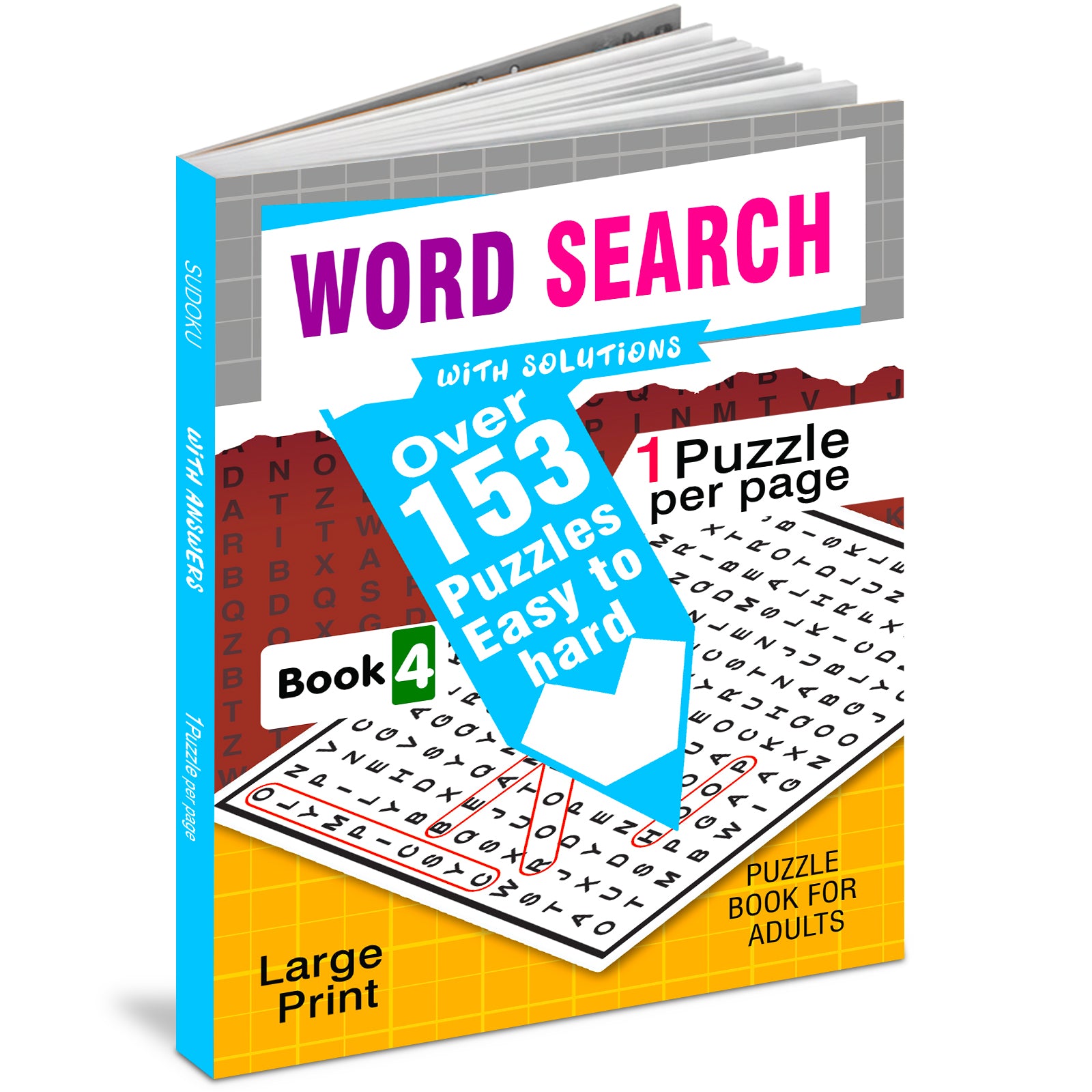 Word Search Puzzles Book 4 with Solutions - Front Cover