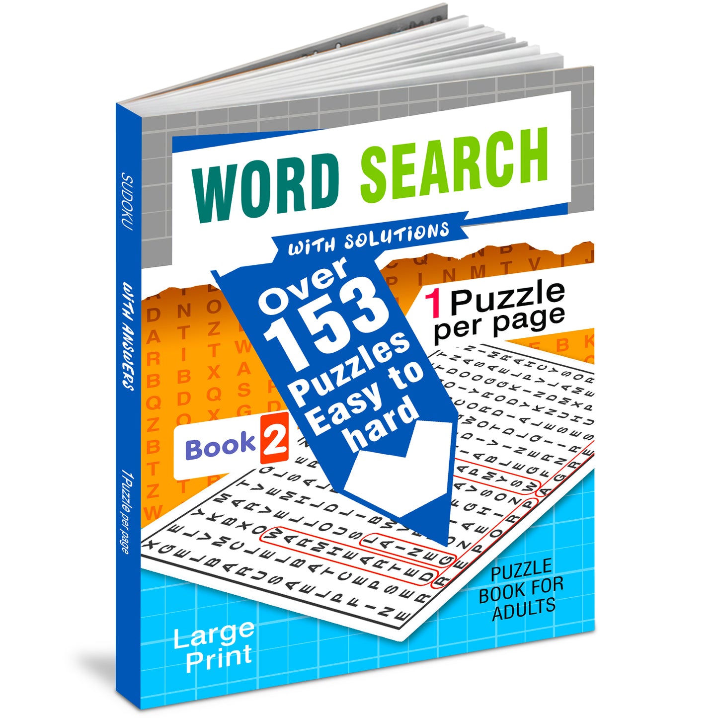 Word Search Puzzles Book 2 with Solutions - Front Cover