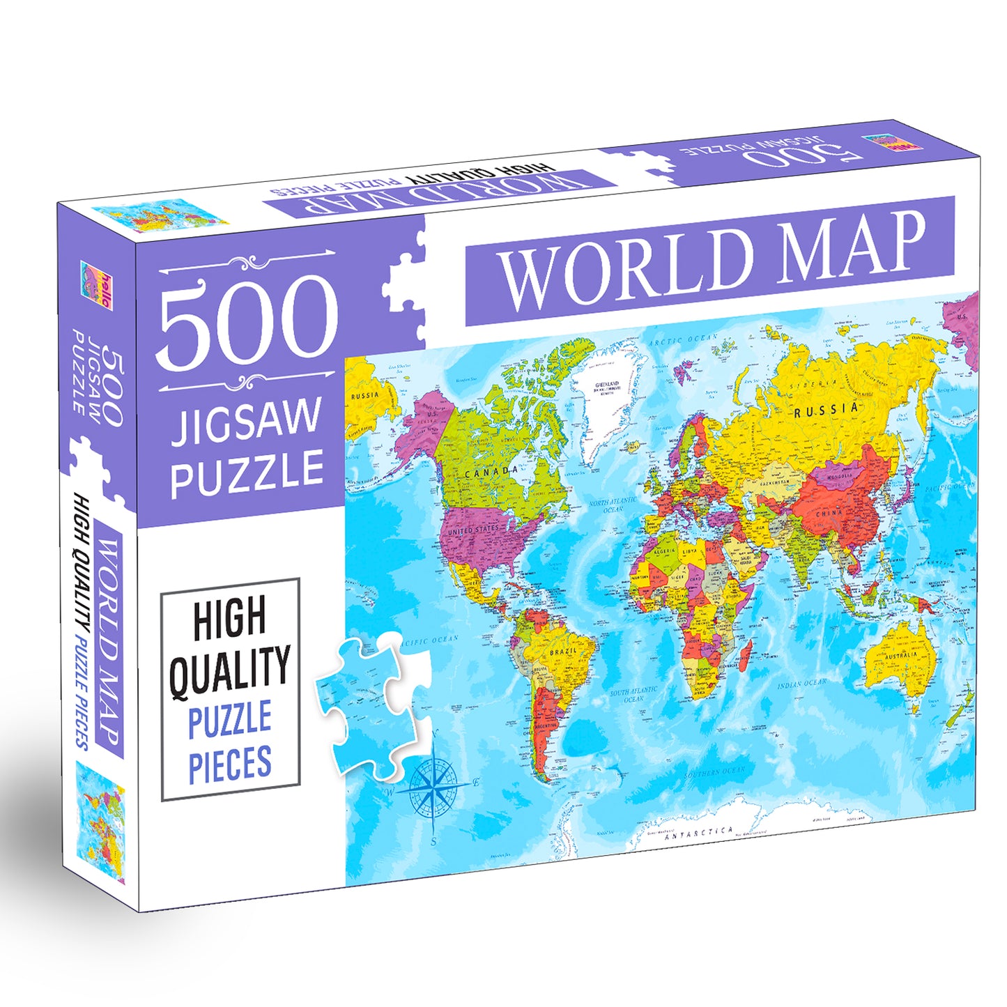World Map Jigsaw Puzzle | 500 Piece Educational Puzzle for Kids 6+