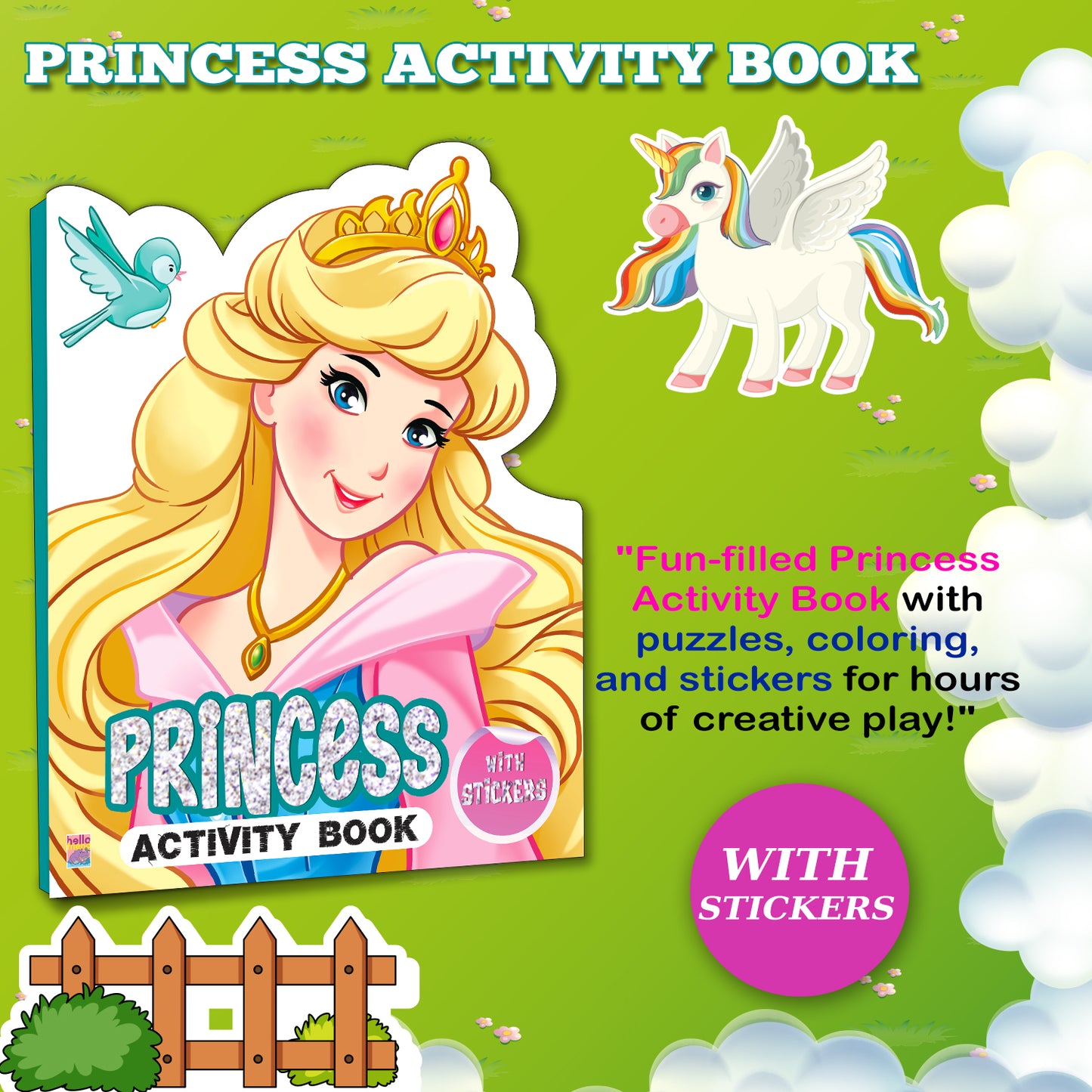 Die-Cut Princess Activity Book | Princess Sticker Activity Book for Kids | Creative Learning & Play Book