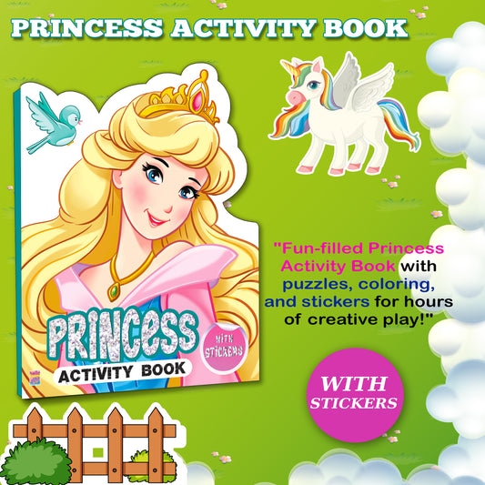 Die-Cut Princess Activity Book | Princess Sticker Activity Book for Kids | Creative Learning & Play Book
