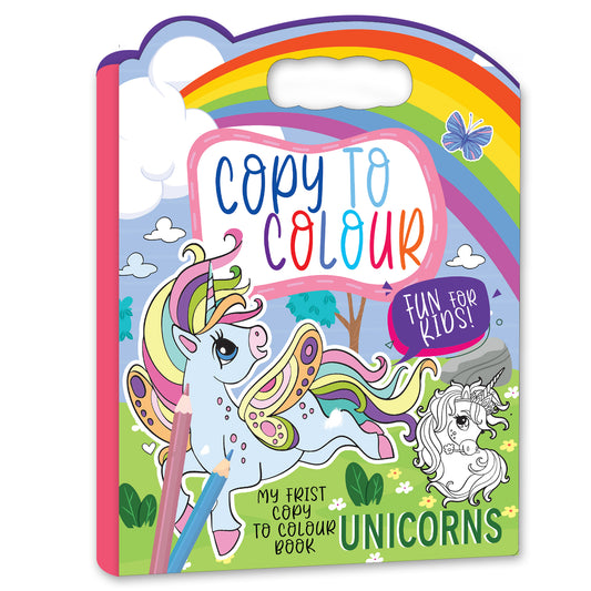 Copy to Colour – Unicorn | Unicorn Copy & Color Activity Book for Kids | Magical Coloring Book