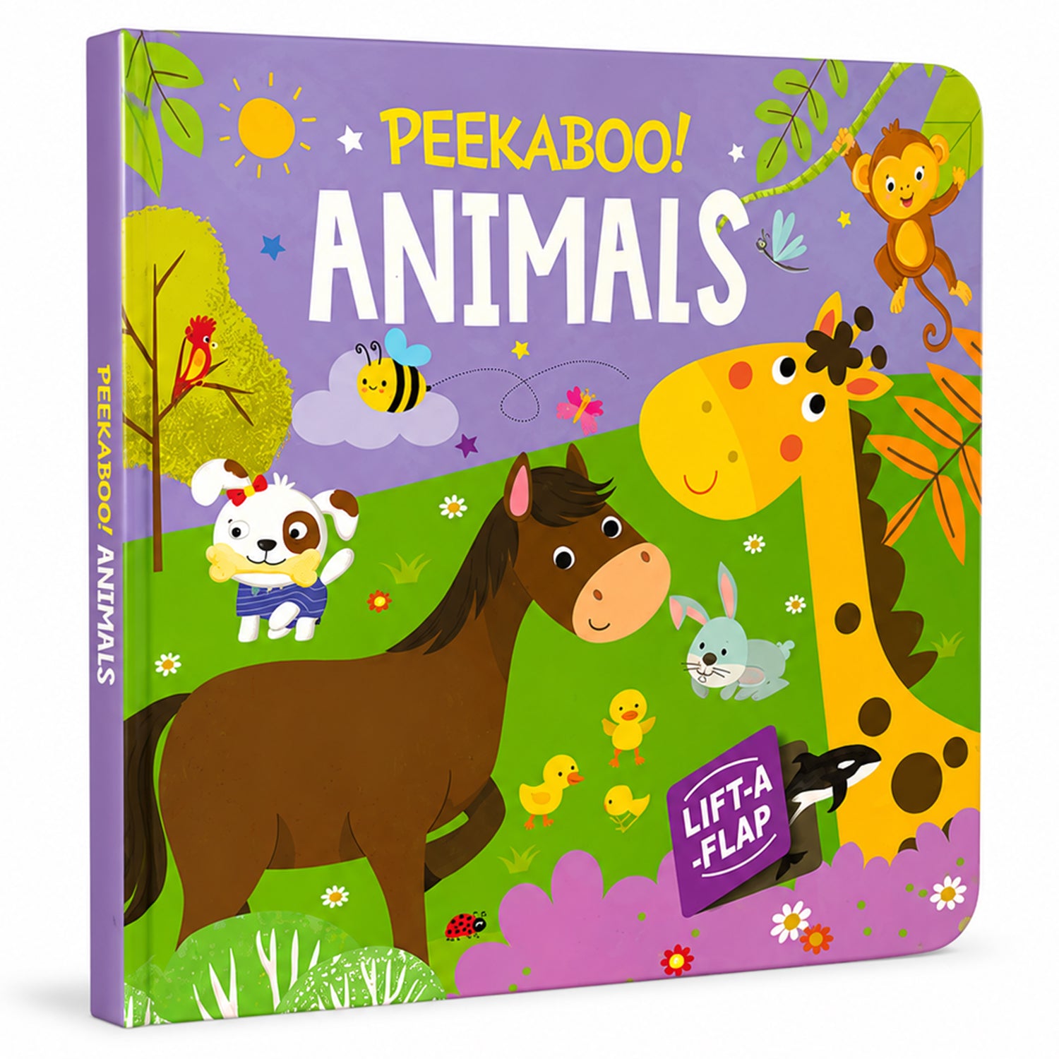 Peekaboo! Animals lift-the-flap board book front cover - Hello Friends